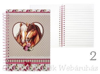 Spirál füzet csíkos lovas 11x15cm 29/2975 4f