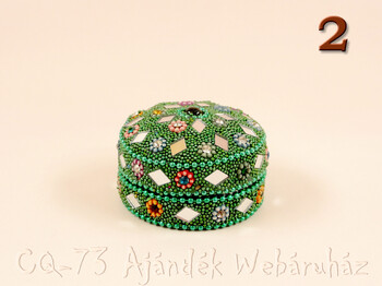 Gyöngyös fémdoboz kerek 5,5cm RAJ-8423S