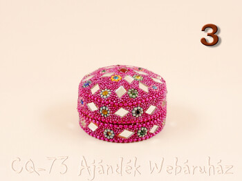 Gyöngyös fémdoboz kerek 5,5cm RAJ-8423S