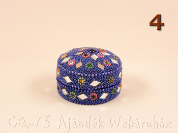 Gyöngyös fémdoboz kerek 5,5cm RAJ-8423S