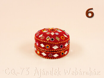 Gyöngyös fémdoboz kerek 5,5cm RAJ-8423S