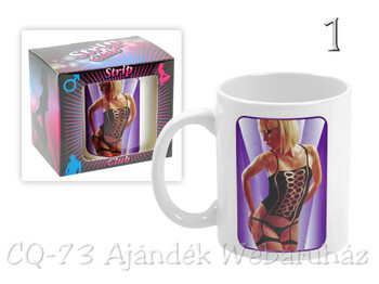CQ9453 Vetkőzős bögre nő 3dl díszdobozban 6f