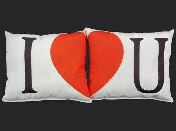 Díszpárna pár I love you 2db 31x26cm