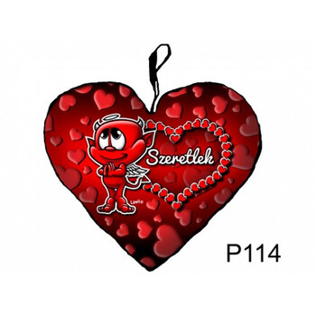 Díszpárna P114 szív kicsi Ördög Szeretlek 24x21cm