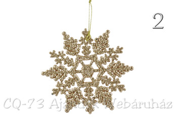 Glitteres hópehely réz 10cm CAA650130 4f