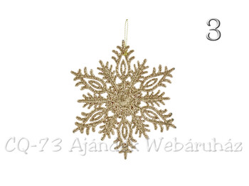 Glitteres hópehely réz 10cm CAA650130 4f