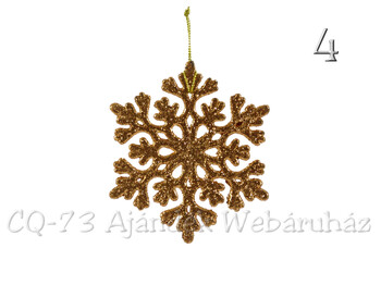 Glitteres hópehely réz 10cm CAA650130 4f