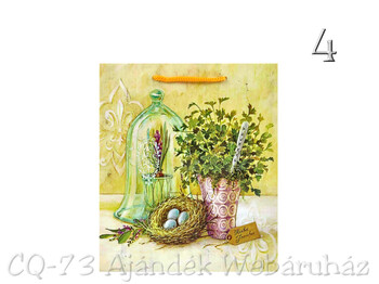 CQ3631 Ajándéktasak növényes közép 18x21cm 4f