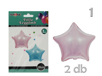 Lufi fólia csillag rózsaszín/kék 2db 28cm 610836 2f