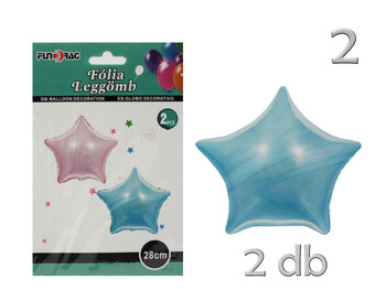 Lufi fólia csillag rózsaszín/kék 2db 28cm 610836 2f