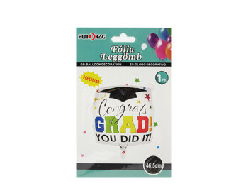 Lufi fólia kocka Congrats Grad 46,5cm 610362