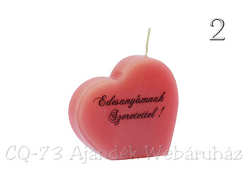 Díszgyertya szív 10cm 10cm