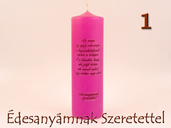 Idézetes henger gyertya 6x20cm