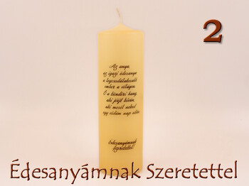 Idézetes henger gyertya 6x20cm