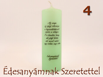 Idézetes henger gyertya 6x20cm
