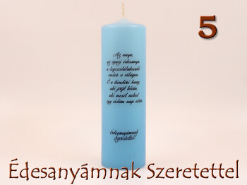 Idézetes henger gyertya 6x20cm