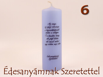 Idézetes henger gyertya 6x20cm