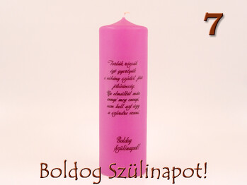 Idézetes henger gyertya 6x20cm