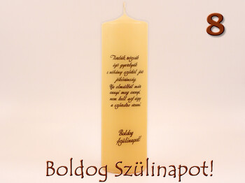 Idézetes henger gyertya 6x20cm