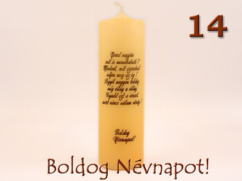 Idézetes henger gyertya 6x20cm